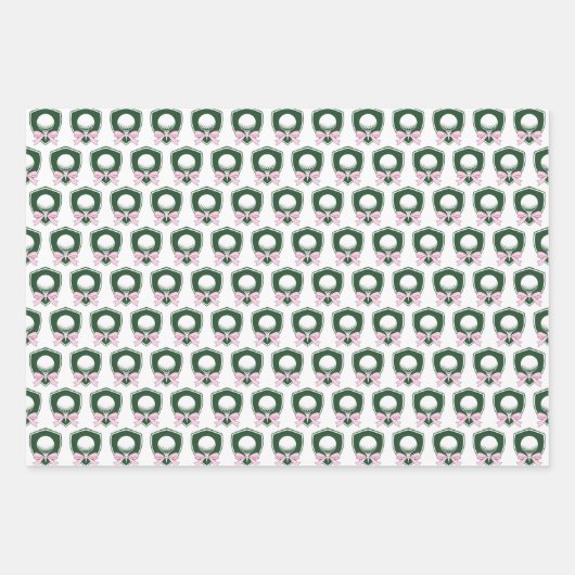 Modern Sports Girls Pink Golf Happy Birthday Inpakpapier Vel (Voorkant 2)