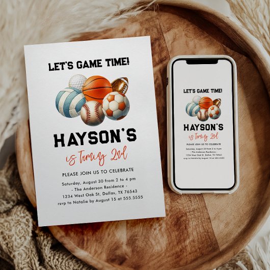 Modern Sports Kinder 2e verjaardag Kaart