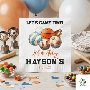 Modern Sports Kinder 2e verjaardag Servet