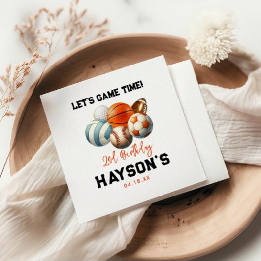 Modern Sports Kinder 2e verjaardag Servet