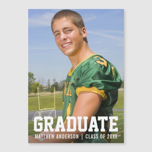 Modern Sporty Afstuderen Announcement Magnet Kaart (Voorkant)