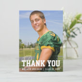 Modern Sporty Afstuderen Bedankt voor je foto-kaar Aankondiging (Staand voorkant)