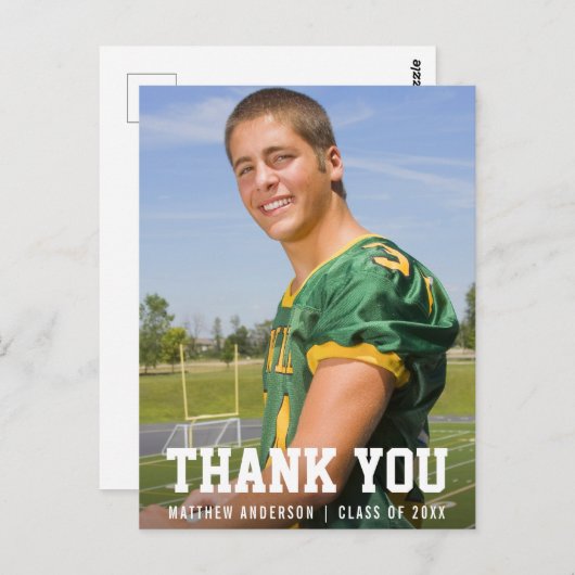 Modern Sporty Afstuderen Dank u (Leeg terug) Briefkaart (Voorkant / Achterkant)
