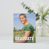 Modern Sporty Afstuderen kondiging Briefkaart (Staand voorkant)