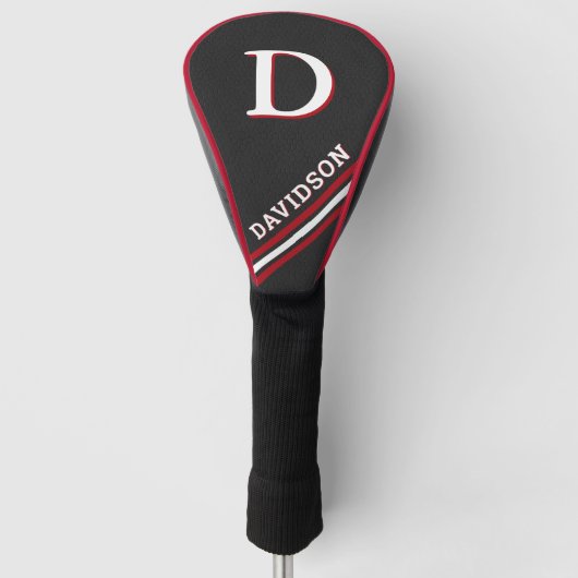 Modern Sporty Personalized Monogram Golfer Gift Golfheadcover (Voorkant)