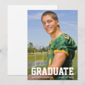 Modern Sporty Photo Afstuderen Aankondiging (Voorkant / Achterkant)