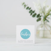 MODERN SPOT LOGO handschrift turquoise Vierkante Visitekaartje (Staand voorkant)
