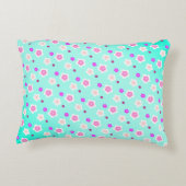 Modern Spring aqua gradient paarse bloemenpatroon Accent Kussen (Achterkant)