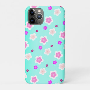 Modern Spring aqua gradient paarse bloemenpatroon Case-Mate iPhone Case