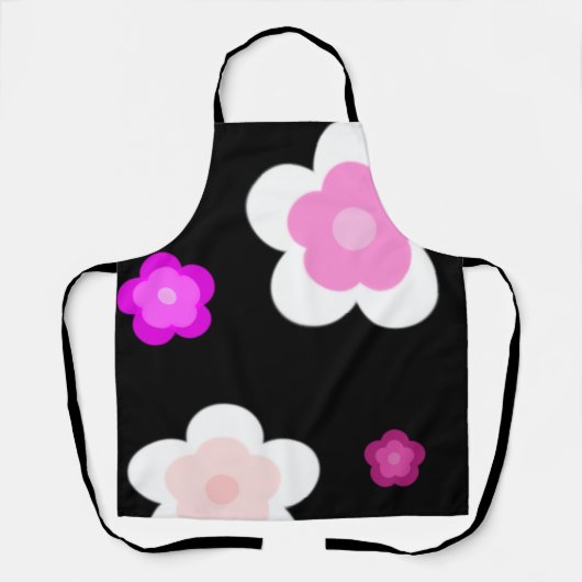 Modern Spring aqua gradient paarse bloemenpatroon Schort (Voorkant)