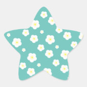 Modern Spring aqua gradient paarse bloemenpatroon Ster Sticker (Voorkant)