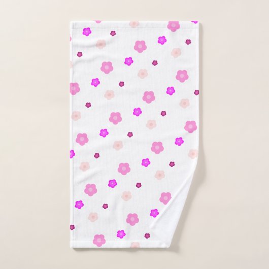 Modern Spring aqua gradiënt paarse flora patroon Bad Handdoek (Handdoek)