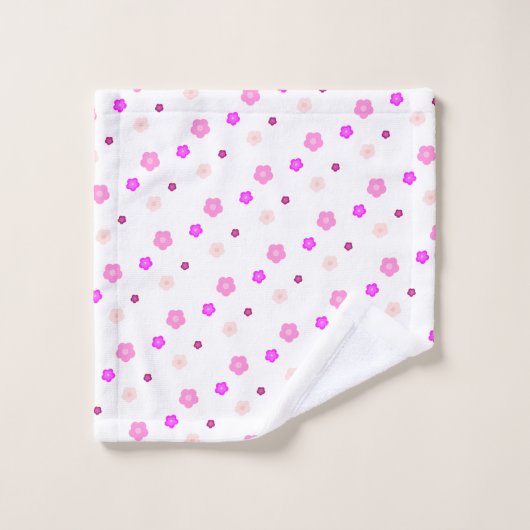 Modern Spring aqua gradiënt paarse flora patroon Bad Handdoek (Wasdoekje)