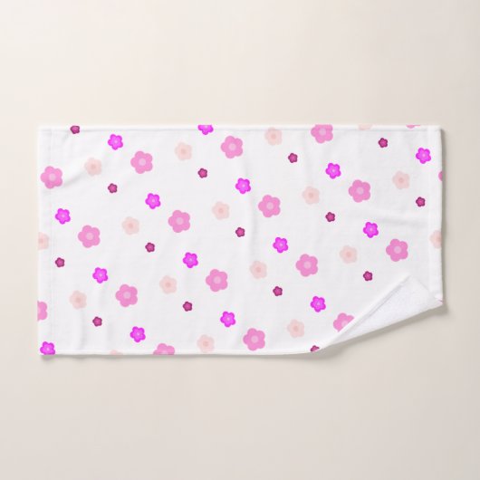 Modern Spring aqua gradiënt paarse flora patroon Bad Handdoek (Handdoek)