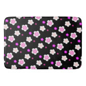 Modern Spring aqua gradiënt paarse flora patroon Badmat (Voorkant)