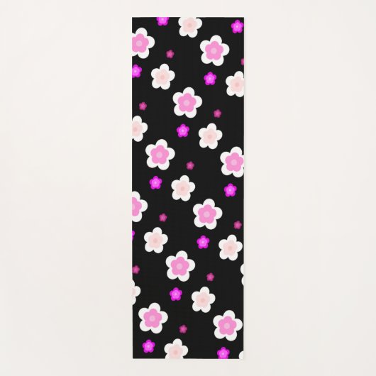 Modern Spring aqua gradiënt paarse flora patroon Yogamat (Voorkant)