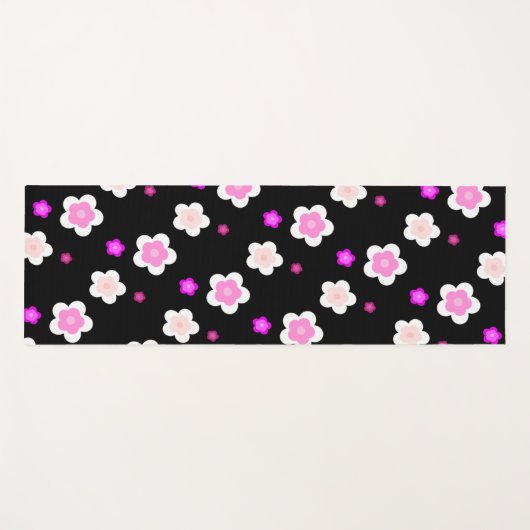 Modern Spring aqua gradiënt paarse flora patroon Yogamat (Voorkant (horizontaal))