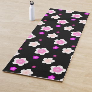 Modern Spring aqua gradiënt paarse flora patroon Yogamat