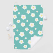 Modern Spring aqua gradiënt yellow flora patroon Golfhanddoek (Insitu)