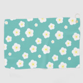Modern Spring aqua gradiënt yellow flora patroon Golfhanddoek (Horizontaal)