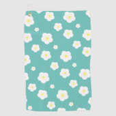 Modern Spring aqua gradiënt yellow flora patroon Golfhanddoek (Voorkant)