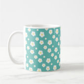Modern Spring aqua gradiënt yellow flora patroon Koffiemok (Links)