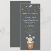 Modern Spring Baby shower-ingang - Boy Kaart (Voorkant / Achterkant)