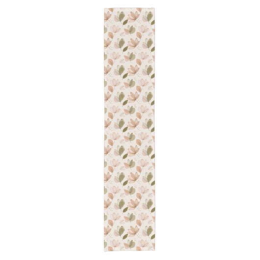 Modern Spring Botanical Floral Table Runner Korte Tafelloper (Voorkant)