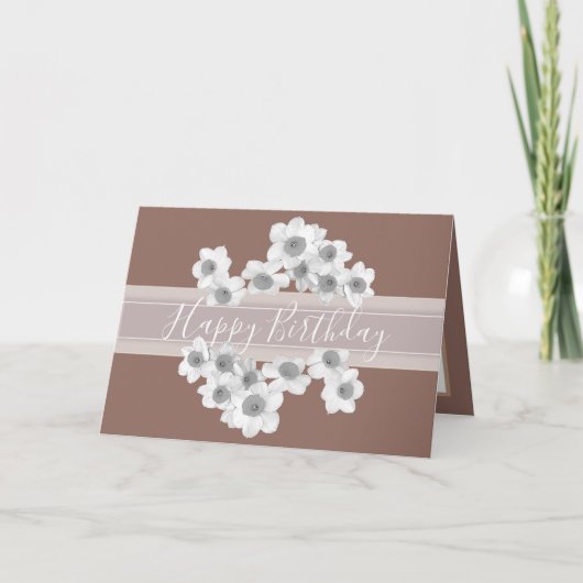 Modern Spring Daffodils Elegant Botanical Birthday Kaart (Voorkant)