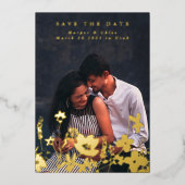 Modern Spring Elegant Wildflower Boho Foto Save T Folie Uitnodiging (Voorkant)