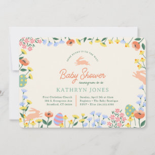 Modern Spring Floral Baby shower Kaart