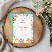 Modern Spring Floral Baby shower Kaart