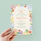 Modern Spring Floral Baby shower Kaart