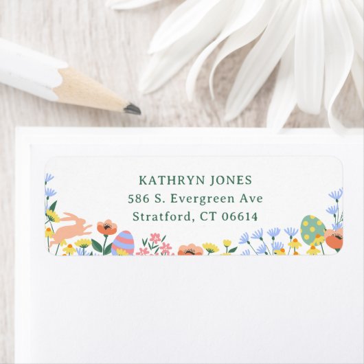 Modern Spring Floral Retouradres Etiket (Insitu)