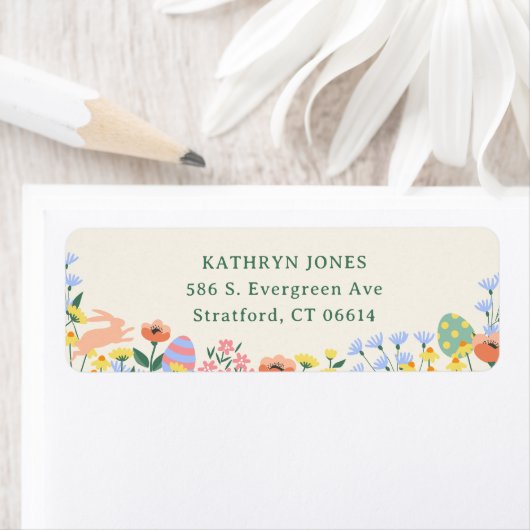 Modern Spring Floral Retouradres Etiket (Insitu)
