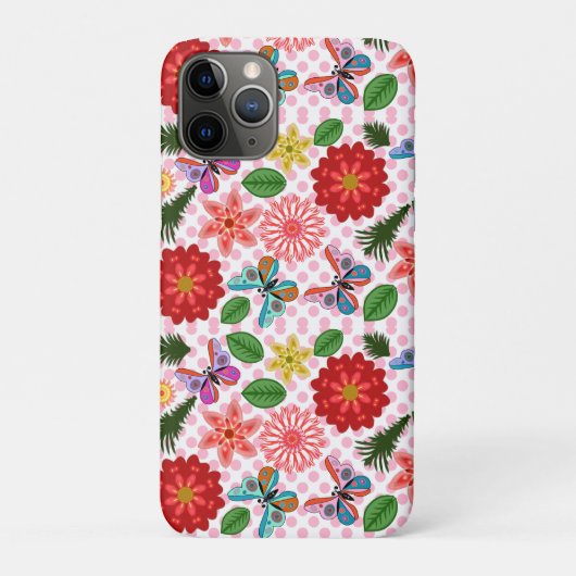 Modern Spring Garden Butterfly Floral  Case-Mate iPhone Case (Achterkant)