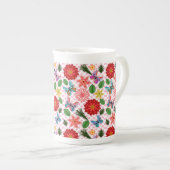 Modern Spring Garden Butterfly Floral  Porselein Kop (Voorkant rechts)