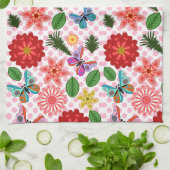 Modern Spring Garden Butterfly Floral  Theedoek (Gevouwen)