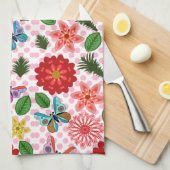 Modern Spring Garden Butterfly Floral  Theedoek (Quarter Fold)