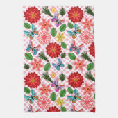 Modern Spring Garden Butterfly Floral  Theedoek (Verticaal)