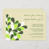 Modern Spring Green Wedding Invitations Kaart (Voorkant / Achterkant)