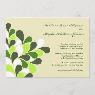Modern Spring Green Wedding Invitations Kaart