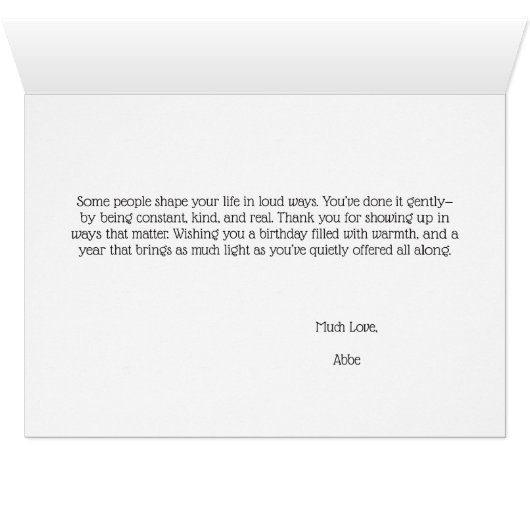 Modern Spring Meadow Birthday Card for Great Aunt (Binenzijde Horizontaal (Onderkant))