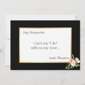 Modern Spring Roze Rose Digitale Ring Bearer Kaart (Achterkant)