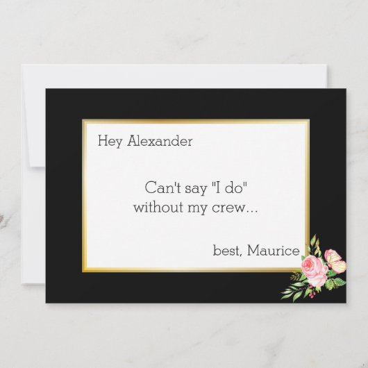 Modern Spring Roze Rose Digitale Ring Bearer Kaart (Achterkant)