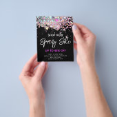 Modern Spring Sale Holographic Glitter Black Flyer (Hand)