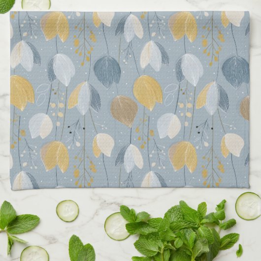 Modern Spring Tulip Botanical Kitchen Towels Theedoek (Gevouwen)