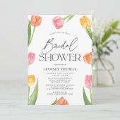 Modern Spring Tulips Vrijgezellenfeest Kaart (Staand voorkant)