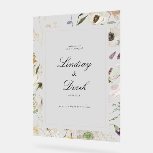 Modern Spring Wedding Welcome Acryl Bord (Hoek)