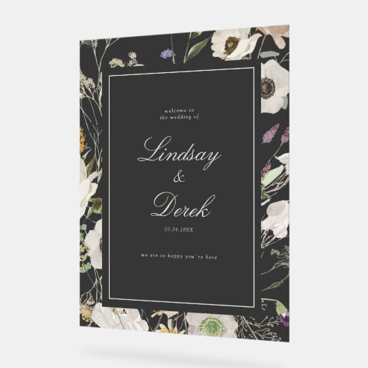 Modern Spring Wedding Welcome Acryl Bord (Hoek)